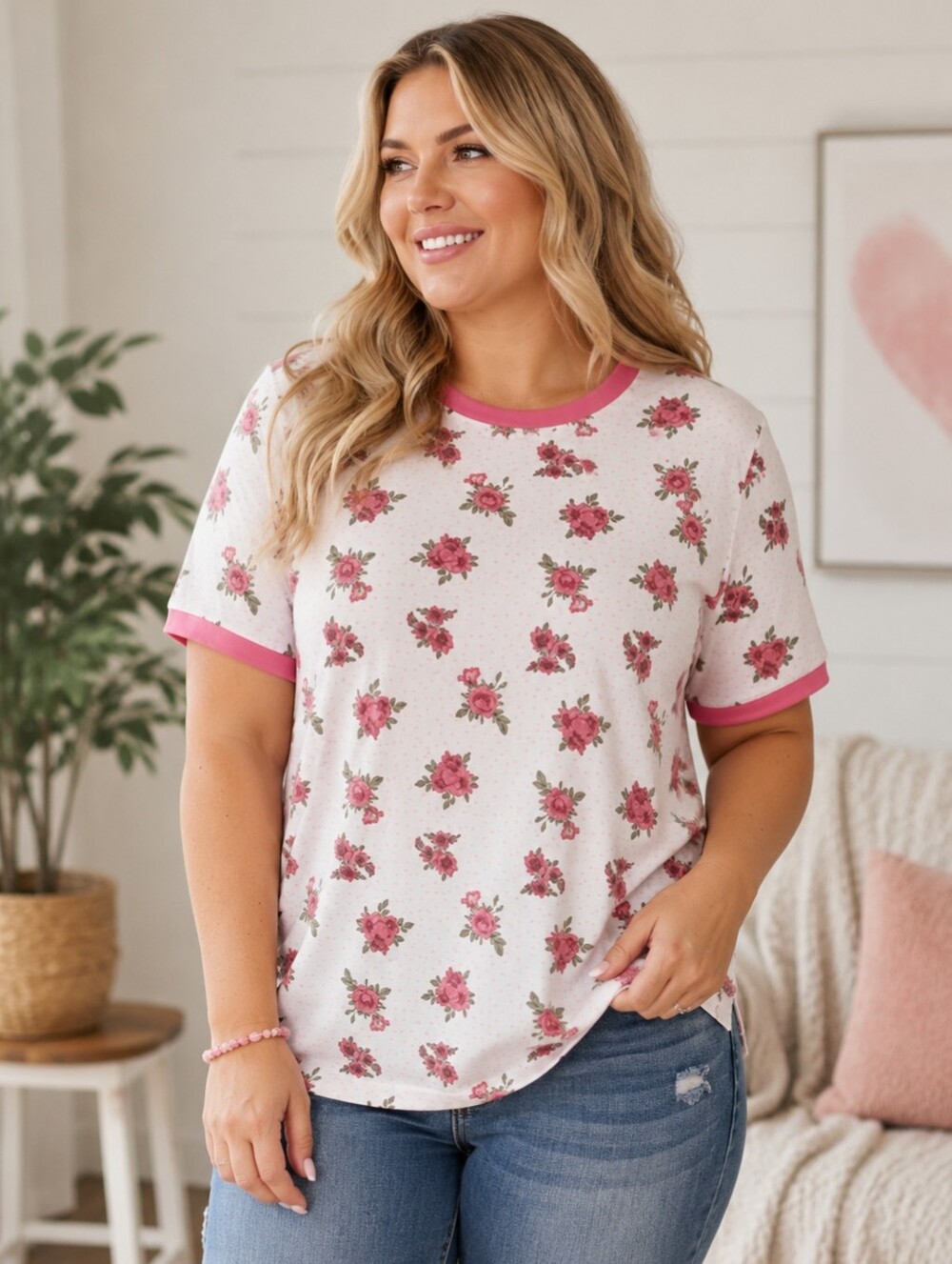 Lularoe  "Liv" Polkadot and floral print